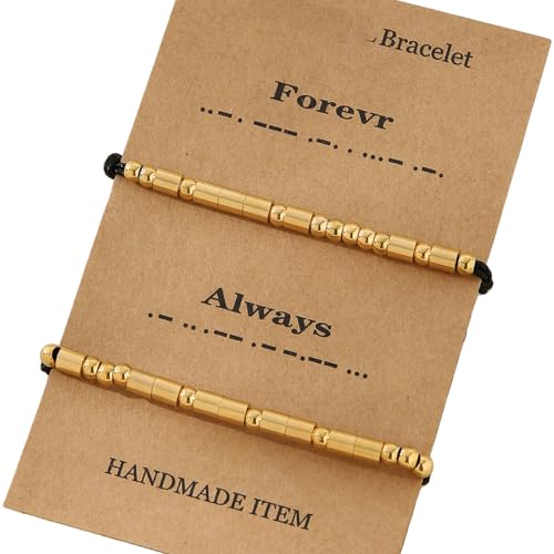 Aurgiarme 1 Paar Edelstahl Morsecode Paar Armbänder Einzigartig von Aurgiarme