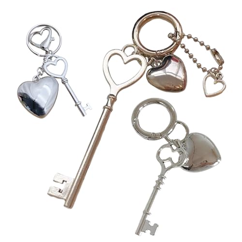 Aurgiarme 3pcs Mode Herz Anhänger Schlüsselbeutel Charme Keyring Paar Freunden Autoschlüssel Und Rucksäcke von Aurgiarme