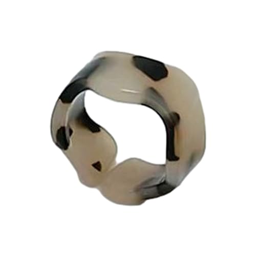Aurgiarme Eleganter Leopardenmuster Statement Schmuckfinger Ringe Mode Accessoire Acryl Eröffnungsring Für Frauen Mädchen Öffnen von Aurgiarme