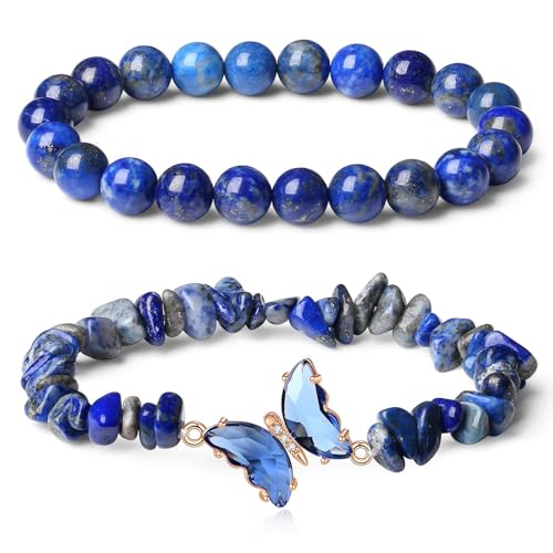 Aurgiarme Elegantes Frauenkristallarmband Mit Naturstein Und Schmetterling Charme Einzigartige Handgelenkkettenzubehör Für Frauen von Aurgiarme