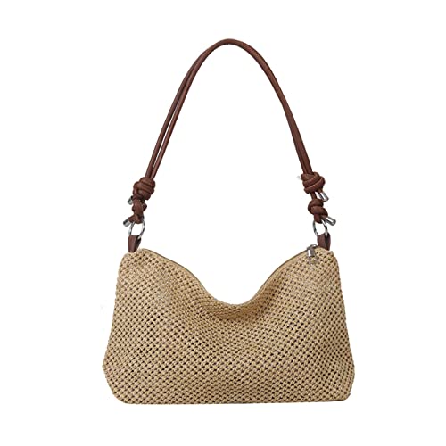 Aurgiarme Frauen Befrach Tasche Große Kapazität Handtasche Süße Küstentasche Mode Stroh Gewebte Schulterschüler Große Kapazität Tasche Für Frauen Beach Bag All Matching Schulter von Aurgiarme