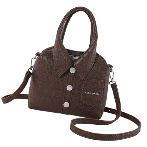 Aurgiarme PU Lederhemd Hemdform Verstellbares Crossbody Geldbörse Für Frauen Feste Farb Umhängetasche Handtasche Mit Oberen Und Reißverschluss Mode Umhängetasche von Aurgiarme