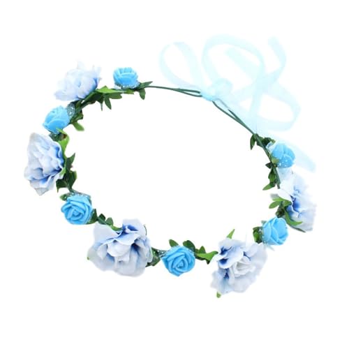 Blumenkranz-Stirnband, verstellbares Band, Rosenblume, Haarband, Haardekoration, Stirnband für Braut, Strand, Hochzeit von Aurgiarme