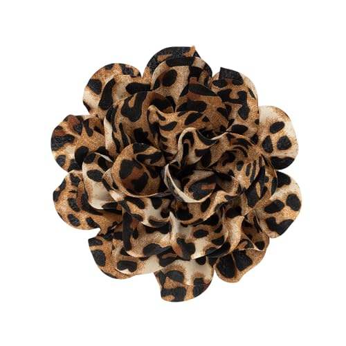 Eleganter Blumenclip Brosche Leopardendruck Revers Anstecknadel Übertriebener Corsage Kleidungszubehör Für Partys Und Event Leichte Komfortable Brosche von Aurgiarme