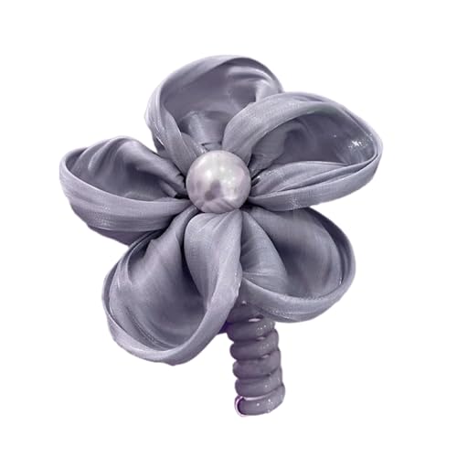 Haargummi in Blumenform, elastisch, Telefonschnur, Haarseil, Pferdeschwanz, Haargummi für Mädchen, Styling-Werkzeug von Aurgiarme