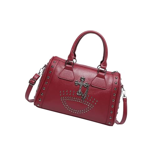 Punk Styles Schädel Handtasche Große Kapazität Besetzt Arzttasche Mode Umhängetasche Punkstile Handtasche Für Frauen Freizeit Mode von Aurgiarme