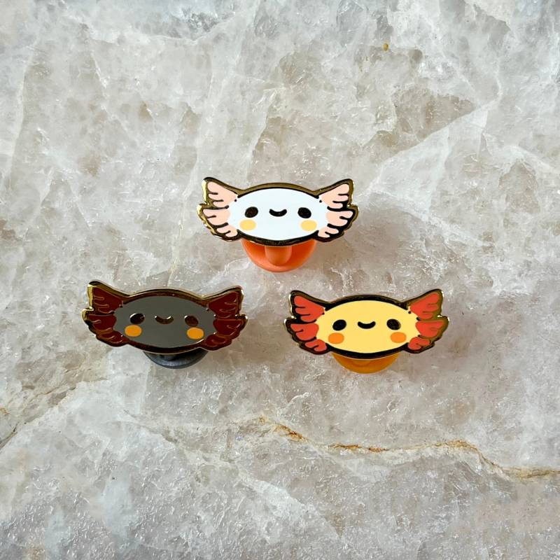 Mini Pins Axolotl | Hard Enamel Pin Lapel Pin Collector Aesthetic Birthday Gift Christmas Present von AurigaeArt