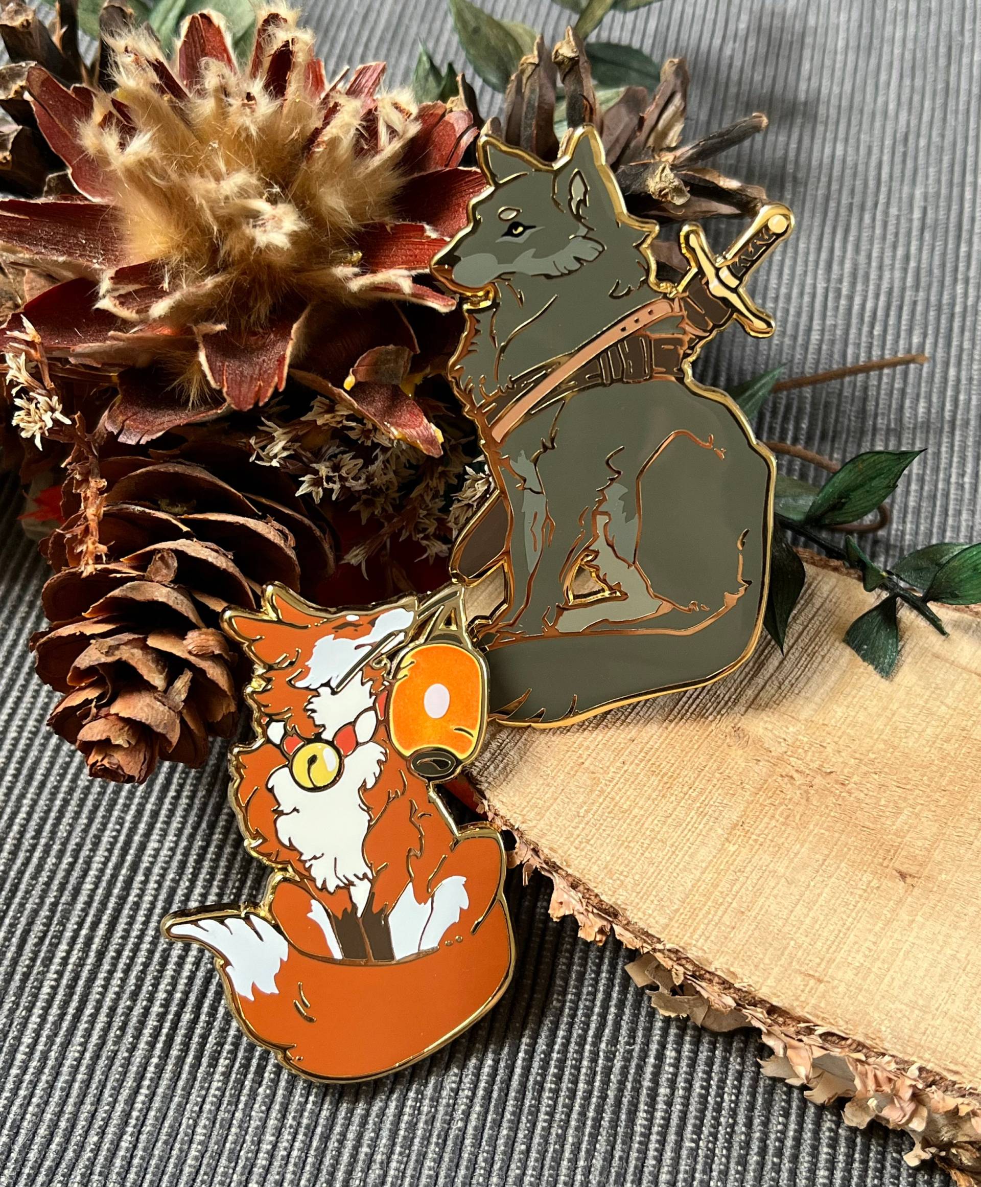 Pin Set Fox With A Lantern & Adventurer Wolf | Hard Enamel Wolf Forest Lapel Pin Collector Aesthetic Birthday Gift Christmas Present Pin Set Fox With A Lantern & Adventurer Wolf | Hard Enamel Wolf Forest Lapel Pin Collector Aesthetic Birthday Gift Christmas Present von AurigaeArt