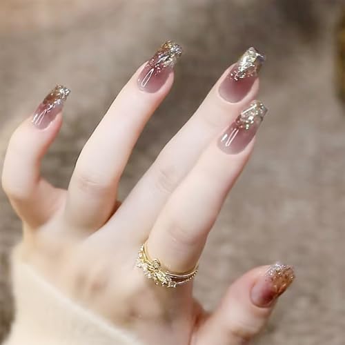 Auriselle 24 Stück 12 Größen Nails Press on Nails Set Gradient Glitzer Strassstein Sargform Nagelform Nail Tips Nageltips zum Aufkleben Long Kunstnägel Künstliche Nägel Partys Alltag Frauen, Rosa Auriselle 24 Stück 12 Größen Nails Press on Nails Set Gradient Glitzer Strassstein Sargform Nagelform Nail Tips Nageltips zum Aufkleben Long Kunstnägel Künstliche Nägel Partys Alltag Frauen, Rosa von Auriselle