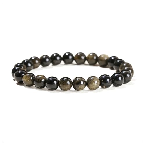 Auriselle Armband aus echtem Naturstein für Damen und Herren mit runden Perlen von 8 mm Elastische Armbänder Edelsteine, B von Auriselle