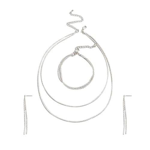 Auriselle Damen Schmuck Set Glänzendes Strass Halskette Ohrringen Armband 3 Stück Frauen Schmuck mit Strassfassung Hochzeit Geschenke für Ladies von Auriselle