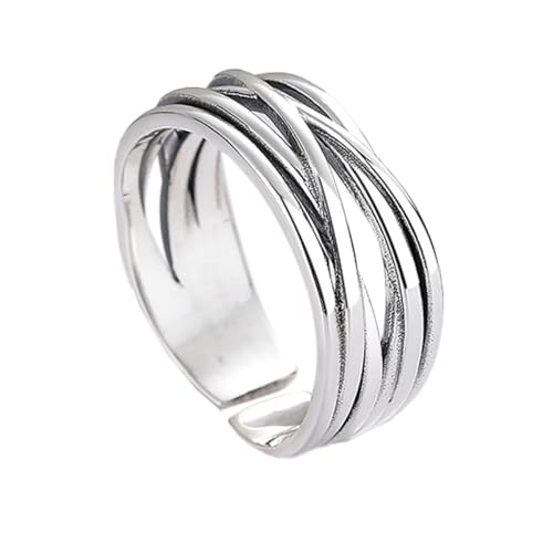 Auriselle Herren Ring mit Linienschnitz Muster, Geometry Texture Offene Verstellbarer Retro Gothic Punk Schmuck, Wikinger Unisex Vintage Geburtstag Weihnachten Geschenk für Männer Jungen Damen von Auriselle