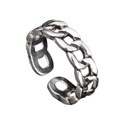 Auriselle Herren Ring mit Skelett Ring Muster, Schäkel Geometry Offene Verstellbarer Retro Wikinger Punk Gothic Schmuck, Unisex Vintage Party Geburtstag Weihnachten Geschenk für Männer Jungen Damen von Auriselle