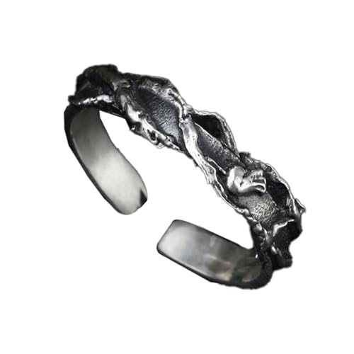 Auriselle Herren Wikinger Ring Öffnung Verstellbarer Dornenrose-Design, Offene Retro Punk Hip Hop Gothic Schmuck Unisex Vintage, Party Geburtstag/Weihnachten Geschenk für Männer Jungen Damen von Auriselle