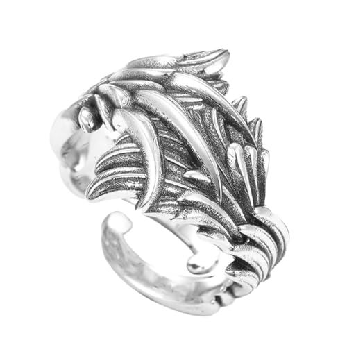 Auriselle Herren Wikinger Ring Öffnung Verstellbarer Flügel- und Klauen-Design, Offene Retro Punk Hip Hop Gothic Schmuck Unisex Vintage, Party Geburtstag/Weihnachten Geschenk für Männer Jungen von Auriselle