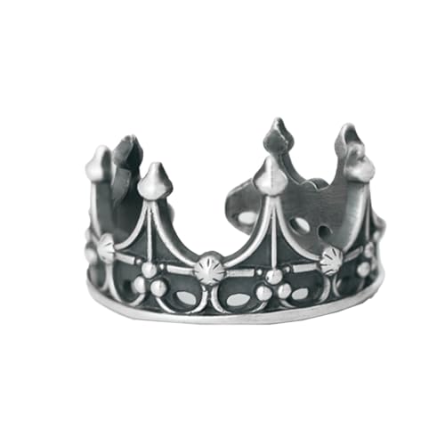 Auriselle Herren Wikinger Ring Öffnung Verstellbarer Kronen-Design, Offene Retro Punk Hip Hop Gothic Schmuck Unisex Vintage, Party Geburtstag/Weihnachten Geschenk für Männer Jungen Damen von Auriselle