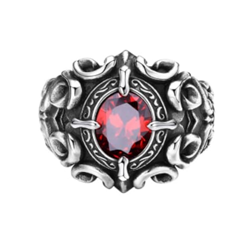 Auriselle Herren Wikinger Ring Öffnung Verstellbarer Strassbesetzt, Offene Retro Punk Hip Hop Gothic Schmuck Vintage, Strasssteinen Glänzend Party Geburtstag/Weihnachten Geschenk für Männer Jungen von Auriselle