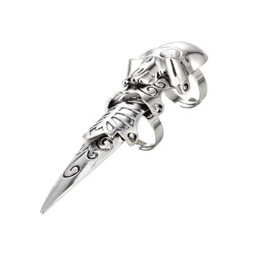 Auriselle Herrenring Biegsam Dreiteilig Verstellbar Totenkopf Runen Vintage Viking Retro Offener Ring Daumenring Gothic Schmuck Geschenke für Männer Jungen Vater von Auriselle