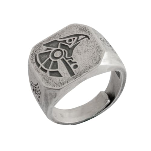 Auriselle Herrenring Einstellbar Auge des Horus Totem Vintage Viking Retro Offener Ring Daumenring Gothic Schmuck Geschenke für Männer Jungen Vater von Auriselle