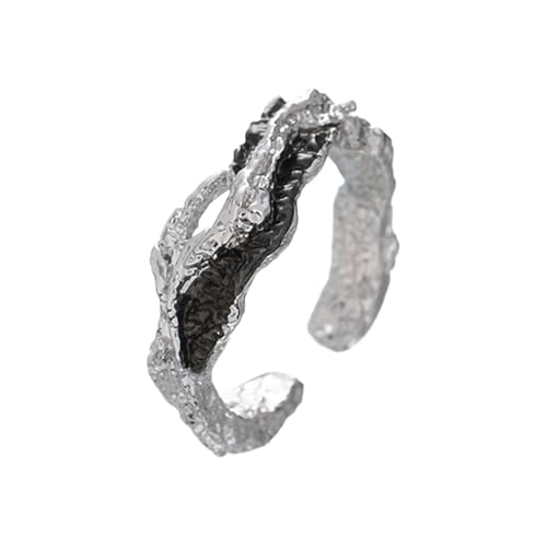 Auriselle Herrenring Verstellbar Aschen Vintage Wikinger Retro Unregelmäßiger Offener Ring Daumenring Gothic Schmuck Geschenke für Männer Jungen Vater von Auriselle