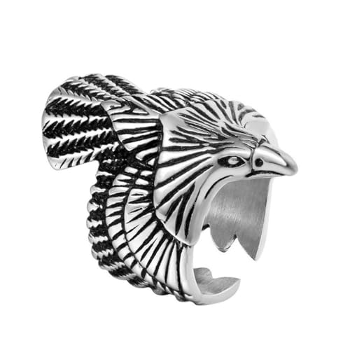 Auriselle Herrenring Verstellbar Eagle Vintage Wikinger Retro Offener Ring Daumenring Gothic Schmuck Geschenke für Männer Jungen Vater von Auriselle