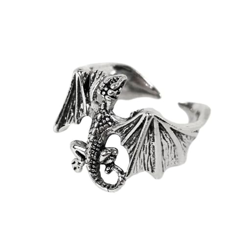 Auriselle Herrenring Verstellbar Fledermaus Vintage Wikinger Retro Offener Ring Daumenring Gothic Punk Schmuck Geschenke für Männer Jungen Vater von Auriselle