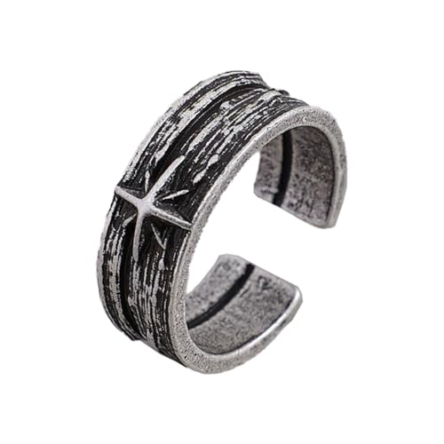 Auriselle Herrenring Verstellbar Geometrischer Nachtstern Vintage Wikinger Retro Offener Ring Daumenring Gothic Punk Schmuck Geschenke für Männer Jungen Vater von Auriselle