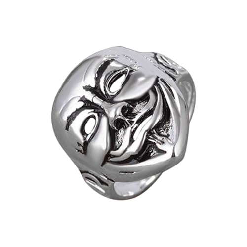 Auriselle Herrenring Verstellbar Gesichtsmaske Vintage Wikinger Retro Offener Ring Daumenring Gothic Punk Schmuck Geschenke für Männer Jungen Vater von Auriselle