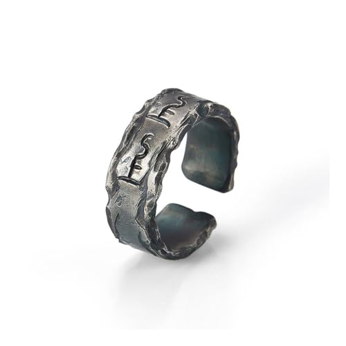 Auriselle Herrenring Verstellbar Glücksbringer Textur-Muster Vintage Wikinger Retro Offener Ring Daumenring Gothic Punk Schmuck Geschenke für Männer Jungen Vater von Auriselle