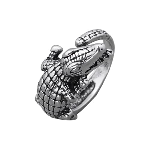Auriselle Herrenring Verstellbar Krokodil Vintage Wikinger Retro Offener Ring Daumenring Gothic Punk Schmuck Geschenke für Männer Jungen Vater von Auriselle