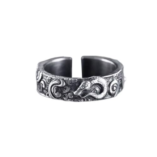 Auriselle Herrenring Verstellbar Totem Schlange Vintage Wikinger Retro Offener Ring Daumenring Gothic Punk Schmuck Geschenke für Männer Jungen Vater von Auriselle