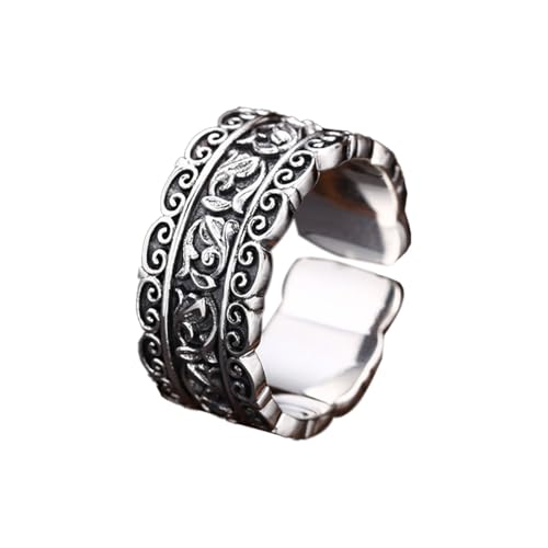 Auriselle Herrenring Verstellbar Totem Tangleweed Vintage Wikinger Retro Offener Ring Daumenring Gothic Punk Schmuck Geschenke für Männer Jungen Vater von Auriselle