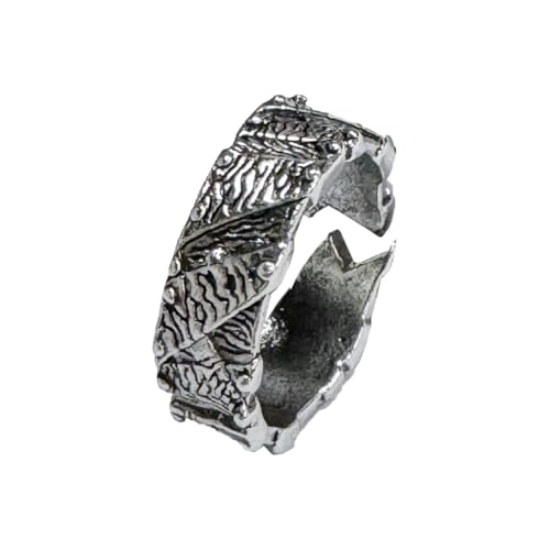 Auriselle Herrenring Verstellbar Unregelmäßiger Geometrischer Vintage Wikinger Retro Offener Ring Daumenring Gothic Schmuck Geschenke für Männer Jungen Vater von Auriselle