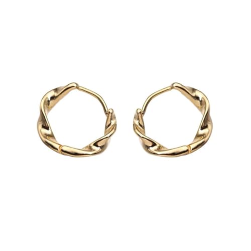Auriselle Ohrringe Creolen für Damen Eternity Infinity Mobius, Ohrstecker Glänzend Klassisch Hoop Earrings Runde Verstellbare Stecker Ohrhaken Jewelry Schmuck Frauen Mädchen, Goldene von Auriselle