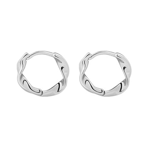 Auriselle Ohrringe Creolen für Damen Eternity Infinity Mobius, Ohrstecker Glänzend Klassisch Hoop Earrings Runde Verstellbare Stecker Ohrhaken Jewelry Schmuck Frauen Mädchen, Silbern von Auriselle