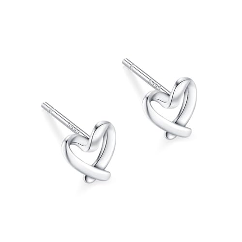 Auriselle Ohrringe Damen Durchbrochenes Liebendes Herz, Echte Silber Klassisch Earrings Herz-Ohrringe Verstellbare Ohrstecker Stecker Heart Jewelry Schmuck Frauen Mädchen, Silbern von Auriselle