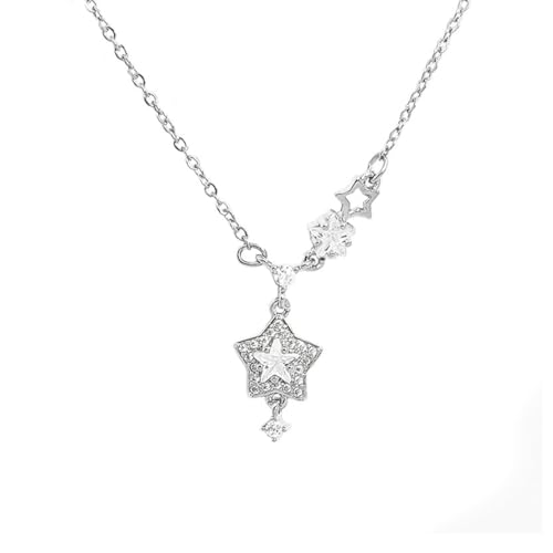 Auriselle Strass Halskette Damen, Stern Anhänger Kette Strasssteinen Glänzend Klassisch, Choker Necklace Titan-Stahl Ketten Verstellbare Länge Jewelry Schmuck Geschenkartikel Frauen Mädchen, Silbern Auriselle Strass Halskette Damen, Stern Anhänger Kette Strasssteinen Glänzend Klassisch, Choker Necklace Titan-Stahl Ketten Verstellbare Länge Jewelry Schmuck Geschenkartikel Frauen Mädchen, Silbern von Auriselle
