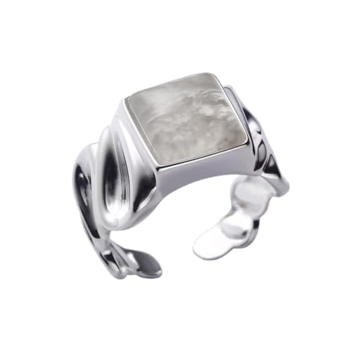 Auriselle Unregelmäßiges Ring Damen, Breiter Neutral Glänzend Verstellbare Öffnung Ringe Retro-Stil Größenverstellbar Daumenring Jewelry Schmuck Freundin Women Frauen Mädchen Männer Jungen, Silbern von Auriselle