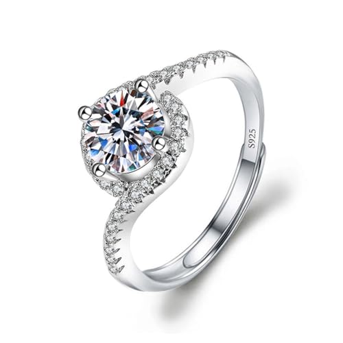 Auriselle Zirkonia Gedrehtes Ring Damen, Zirkon Glänzend Verstellbare Öffnung Ringe Größenverstellbar Daumenring Jewelry Schmuck Eheringe Hochzeitsringe Antragsring Freundin Frauen Mädchen, Silbern von Auriselle
