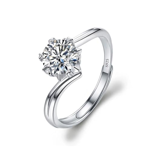 Auriselle Zirkonia Gedrehtes Ring Damen, Zirkon Glänzend Verstellbare Öffnung Ringe Größenverstellbar Daumenring Jewelry Schmuck Eheringe Hochzeitsringe Antragsring Women Frauen Mädchen, Silbern von Auriselle