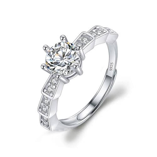 Auriselle Zirkonia Schlangenknochen Ring Damen, Zirkon Glänzend Verstellbare Öffnung Ringe Größenverstellbar Daumenring Jewelry Schmuck Eheringe Hochzeitsringe Freundin Women Frauen Mädchen, Silbern von Auriselle