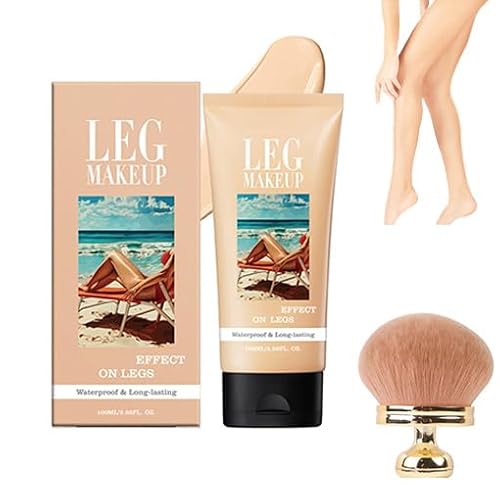 Body Coverage Perfector with Brush, Bein Make up Wasserfest mit Pinsel, No Transfer Leg Makeup To Cover Veins, Long-Lasting & Waterproof Transfer-Resistant for All Skin Tones (A) von Auriskin