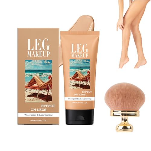 Body Coverage Perfector with Brush, Bein Make up Wasserfest mit Pinsel, No Transfer Leg Makeup To Cover Veins, Long-Lasting & Waterproof Transfer-Resistant for All Skin Tones (B) von Auriskin
