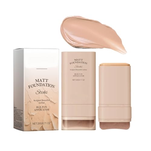 Flawless Eraser Foundation Stick, 2 in 1 Matte Creme Foundation, Leichter Foundation-Stick Mit Pinsel, Feuchtigkeitsserum Contour Concealer Gesicht für Frauen (A) von Auriskin