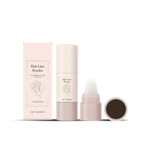 Haaransatz Puder Frauen, Hairline Powder, Wurzelausbesserung und Haarschattenpuder Stick, Haarwurzelabdeckung Sofortabdeckung für Dünnem Haar (Dark brown) von Auriskin