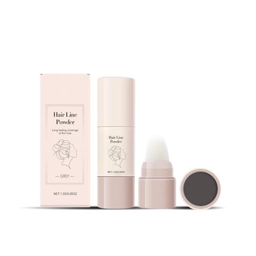 Haaransatz Puder Frauen, Hairline Powder, Wurzelausbesserung und Haarschattenpuder Stick, Haarwurzelabdeckung Sofortabdeckung für Dünnem Haar (Gray) von Auriskin