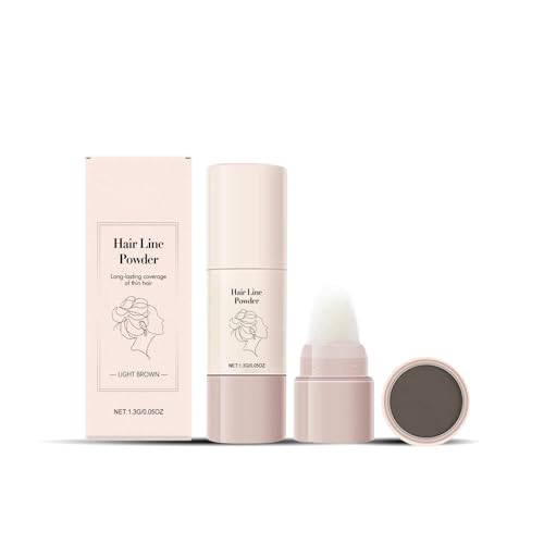Haaransatz Puder Frauen, Hairline Powder, Wurzelausbesserung und Haarschattenpuder Stick, Haarwurzelabdeckung Sofortabdeckung für Dünnem Haar (Light brown) von Auriskin