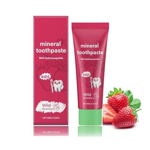 Natural Probiotic Hydroxylapatit Zahnpasta für Kids, Kinder Hydroxyapatite Toothpaste Mit Fruchtiger Erdbeere, Geeignet füR Erwachsene & Kinder Hilft Bei Empfindlichen ZäHnen (1) von Auriskin
