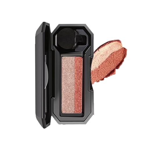 Portable Dual Color Eyeshadow Palette,Glitzer Lidschatten Palette, Hochpigmentierter Puderlidschatten, Wasserfest & Langanhaltend FüR Augen Makeup (D) von Auriskin