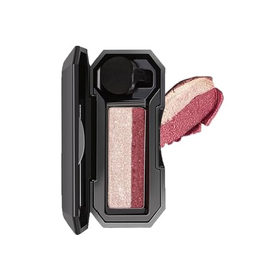 Portable Dual Color Eyeshadow Palette,Glitzer Lidschatten Palette, Hochpigmentierter Puderlidschatten, Wasserfest & Langanhaltend FüR Augen Makeup (E) von Auriskin